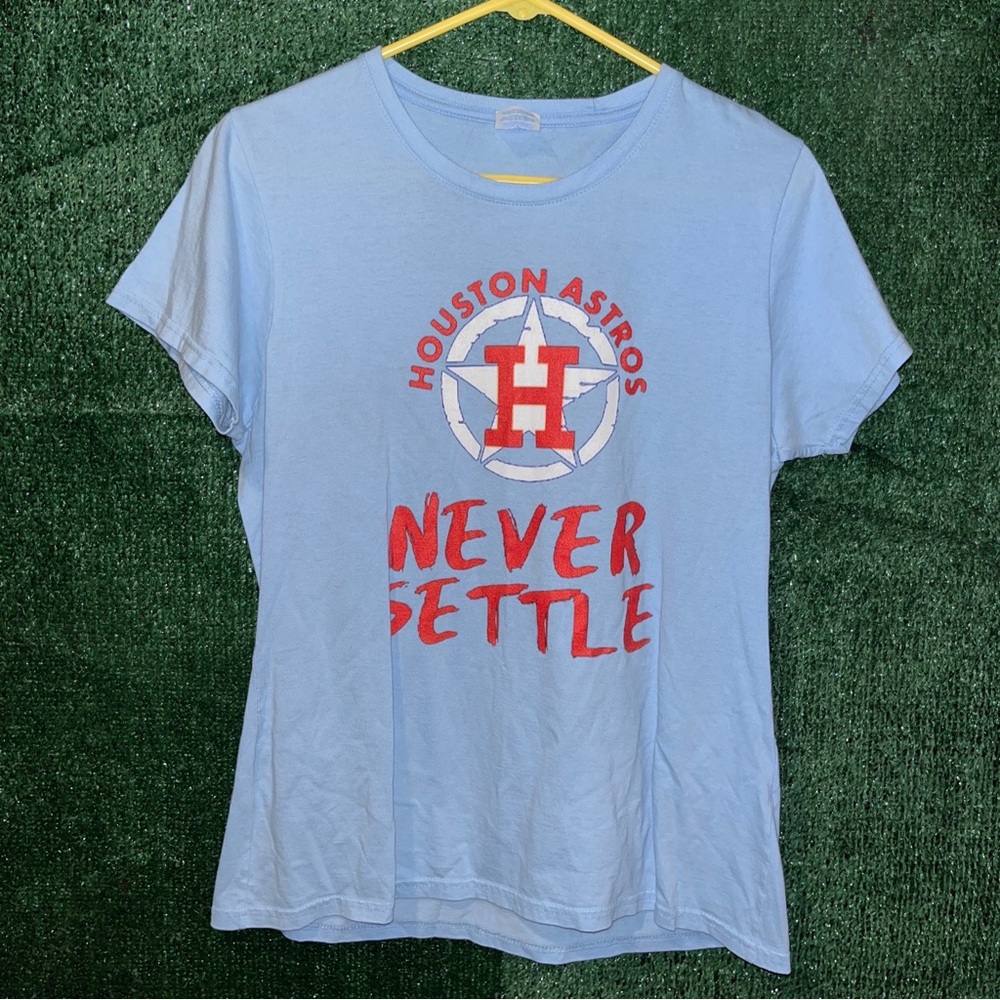 Houston Astros Light Blue Women’s Shirt M Port & Company tag MLB
